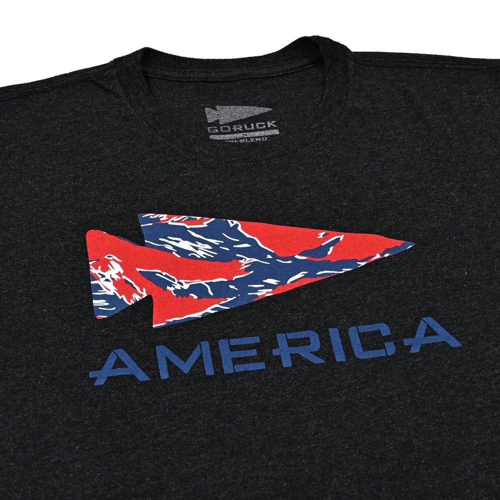 GoRuck Shirt Mens Small America Arrowhead Flag S/S Tri Blend Tee Outdoors